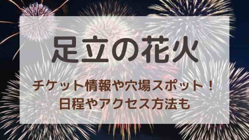 【足立の花火大会】2023年の日程や穴場スポットは？最寄り駅やアクセス方法も