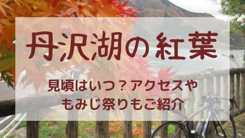 丹沢湖の紅葉の見頃はいつ？見どころやアクセス！西丹沢もみじ祭りもご紹介