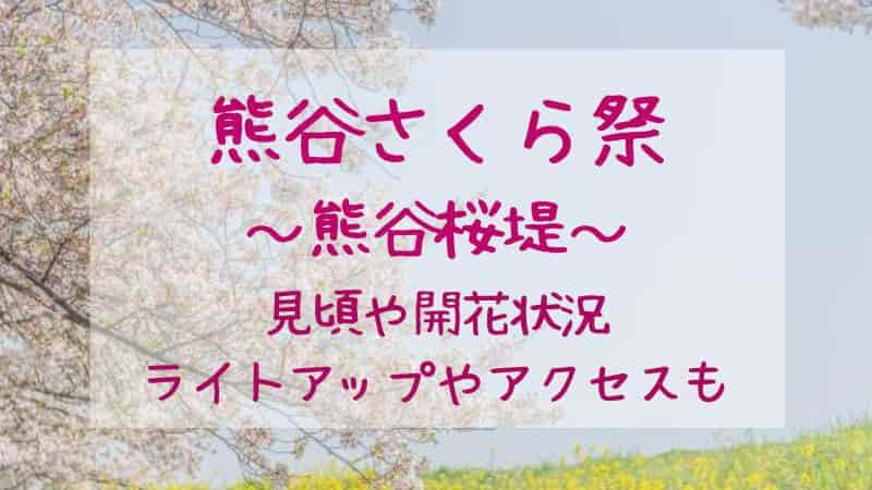 【熊谷さくら祭】2024年はいつ開催？見頃や開花状況・ライトアップも！