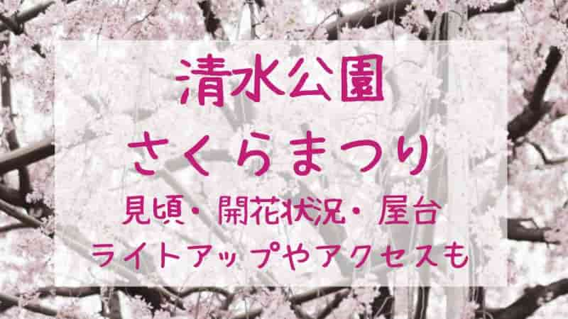 【清水公園のさくらまつり】2024年の見頃や開花状況は？屋台や駐車場も