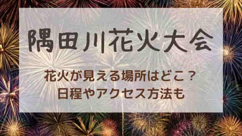 【隅田川花火大会2024】花火が見える場所や穴場スポットは？混雑情報も