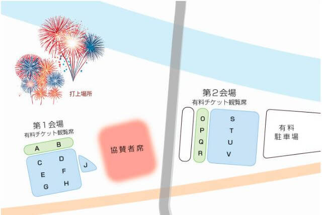 こうのす花火大会　会場図