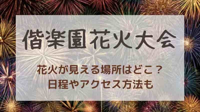 【偕楽園花火大会2024】見える場所や穴場スポットは？チケットやアクセスは？