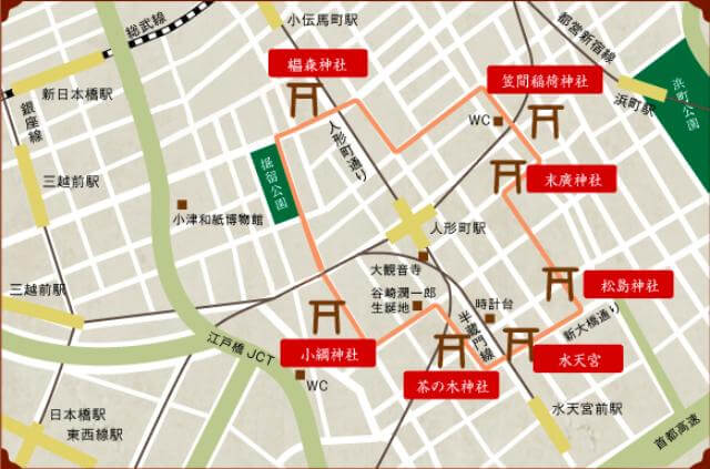 日本町七福神めぐり マップ